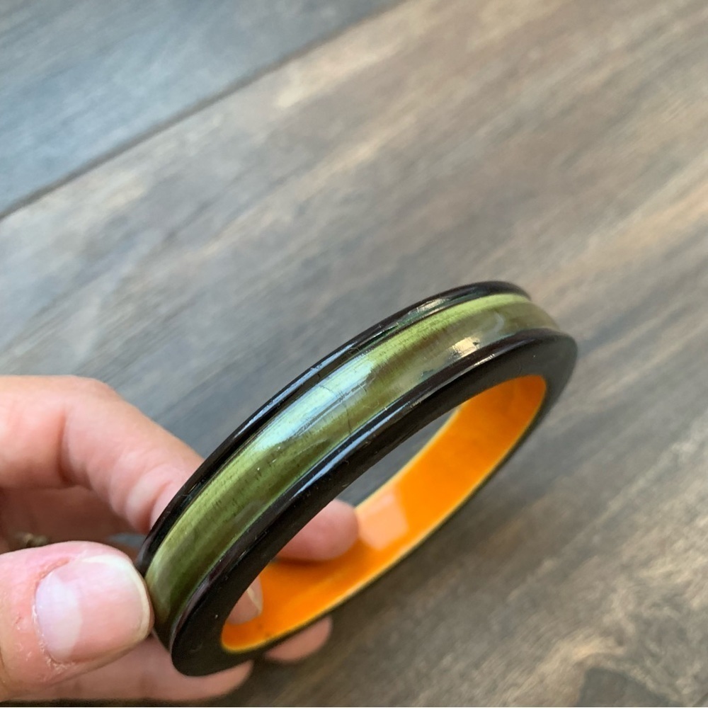 Vintage Green Bangle Bracelet